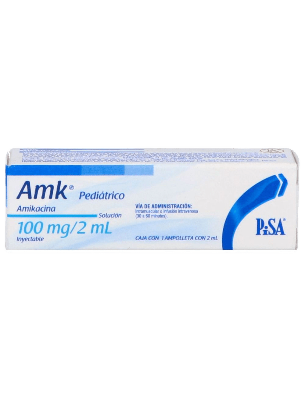 AMK PED 100 MG SOL INY C/1 AMPULA